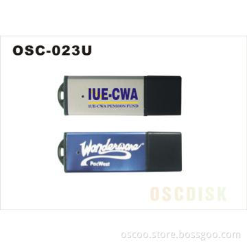 Short Aluminum style USB Flash Drive with Oxidation imprinting